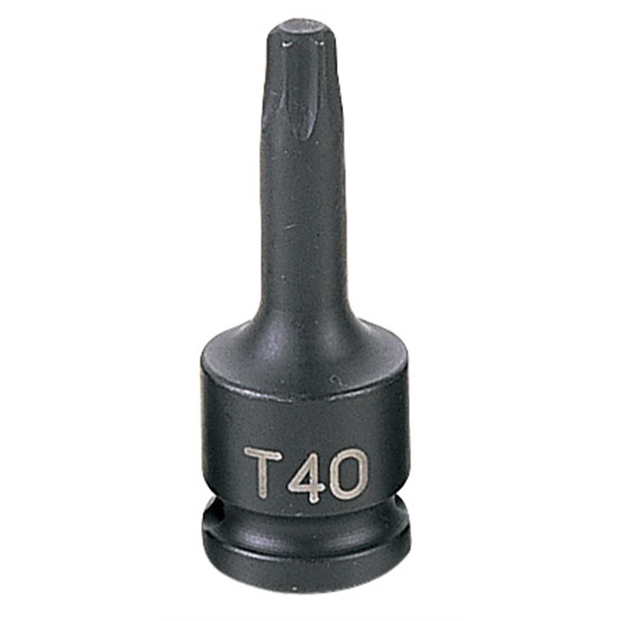 Grey Pneumatic Impact Socket — T40, 3/8in. Drive, Internal TRX Male, Chrome-Molybdenum Steel, Model# GRE1140T